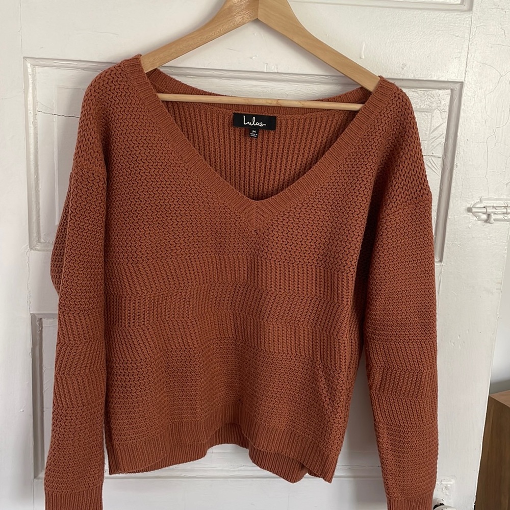 Lulus size M brunt orange crop sweater